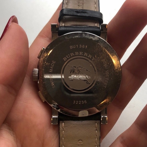 Burberry Leather Band Steel Face Chronograph - Picture 4 of 5